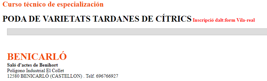 PODA DE VARIETATS TARDANES DE CÍTRICS (del 11.07.2022 al 12.07.2022)